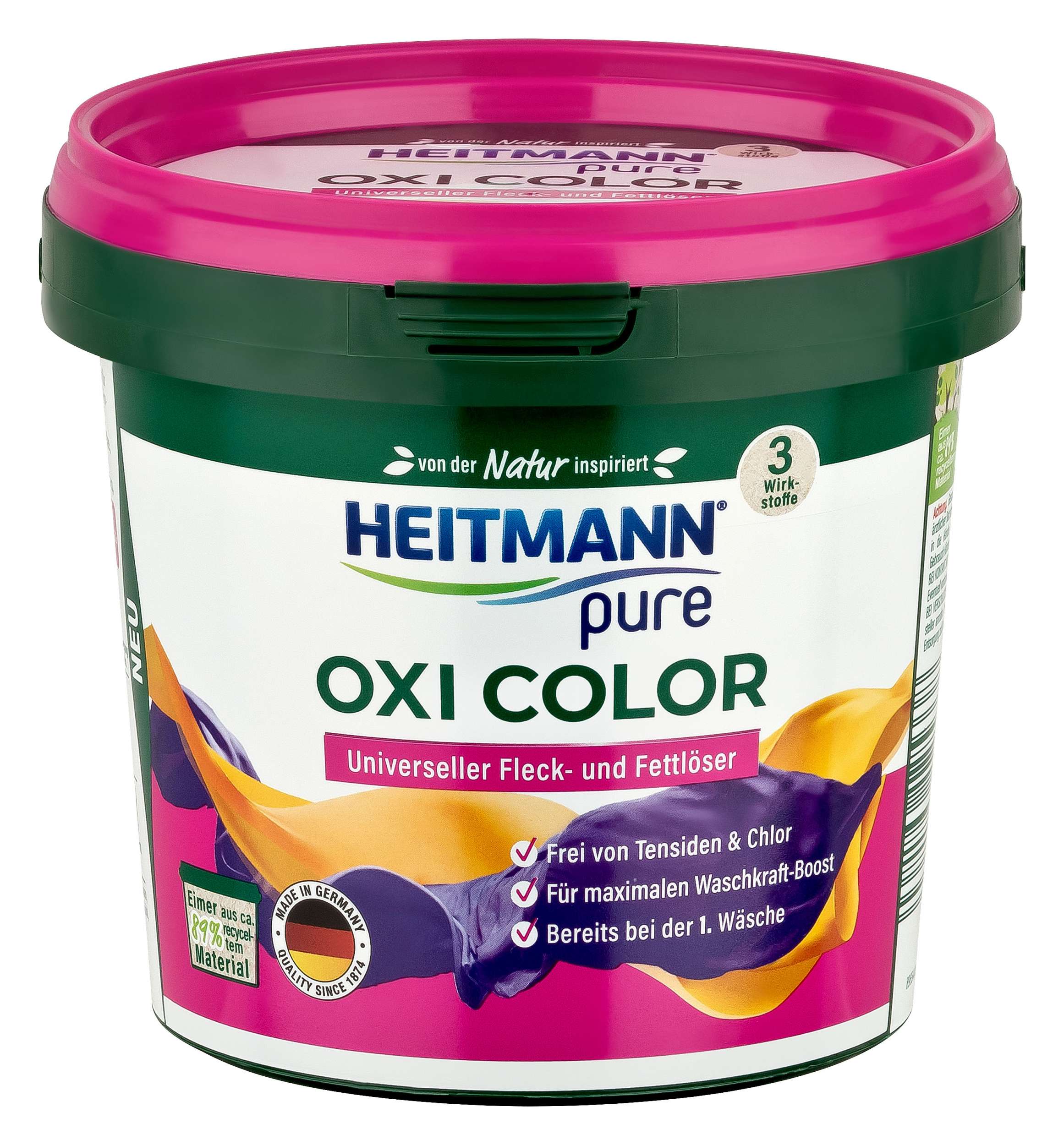 HEITMANN Pure Renkli Çamaşırlar için OXİ Güçlü Doğadan Esinlenmiş Toz Deterjan 500g